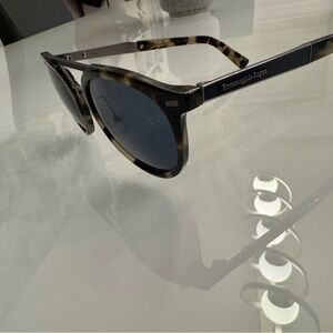 Ermenegildo Zegna Tortoise Frame Sunglasses with Black Lenses